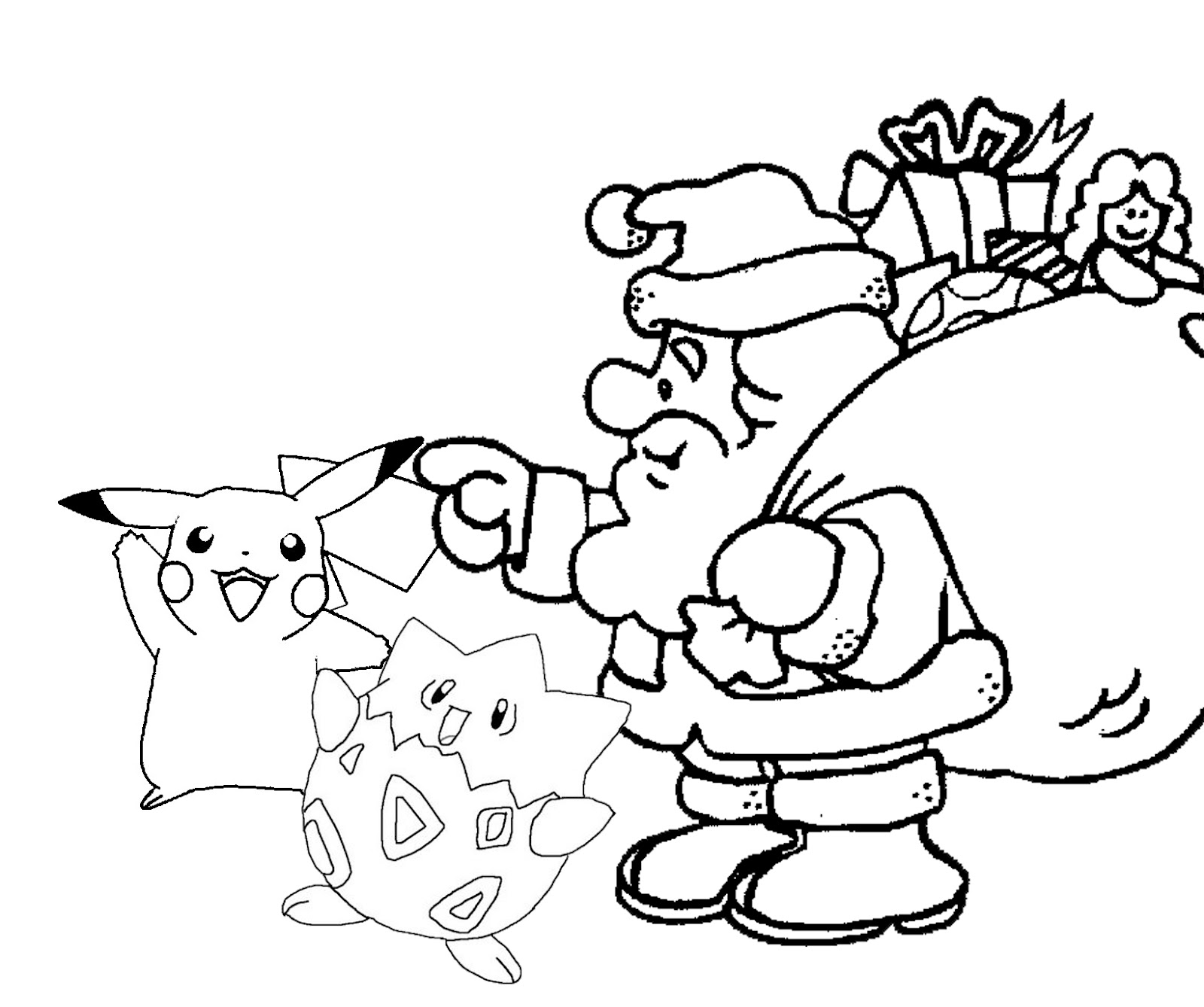 Santa Hat Coloring Sheets Pikachu Coloring Pages